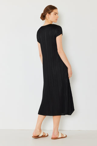 Swim Pleated Cap Sleeve A-Line Dress