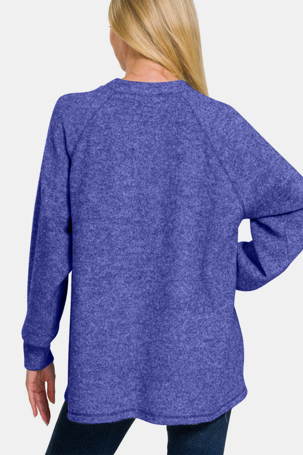 Banana Full Size Brushed Mélange HACCP High-Low Sweater