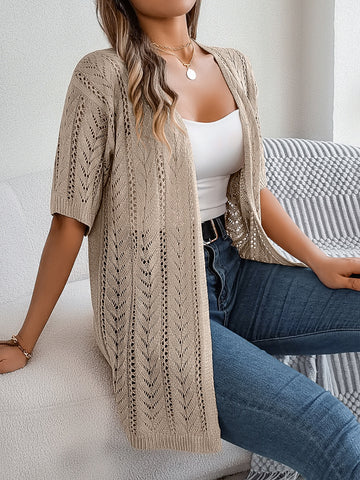 Open Front Half Sleeve Cardigan