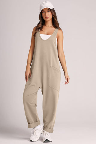 Wide Strap Jumpsuit with Pockets