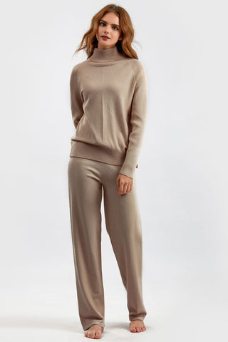 Basic Bea Turtleneck Raglan Sleeve Top and Pants Sweater Set