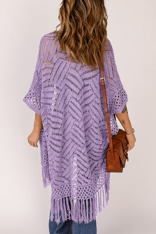 Open Front Cardigan with Fringes