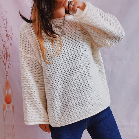 Boat Neck Long Sleeve Sweater