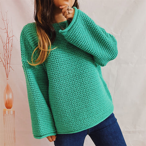 Boat Neck Long Sleeve Sweater