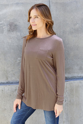 Basic BAE Full Size Round Neck Long Sleeve Top