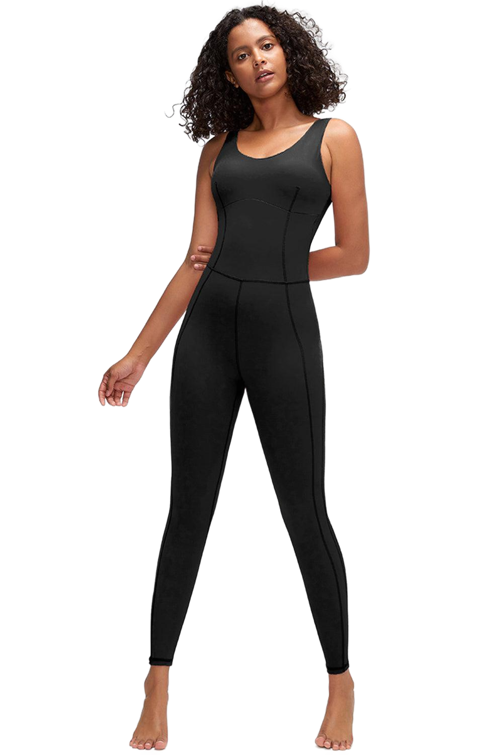 Crisscross Wide Strap Active Jumpsuit