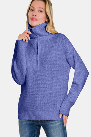 Banana Half Zip Long Sleeve Sweater