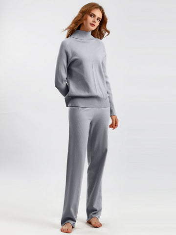 Basic Bea Turtleneck Raglan Sleeve Top and Pants Sweater Set