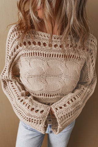 Cable-Knit  Long Sleeve Sweater