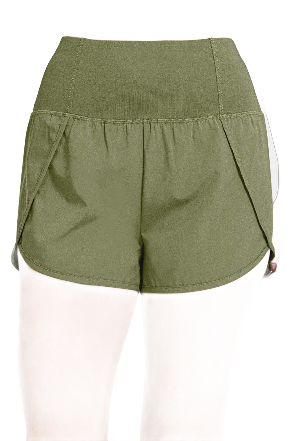 High-Waisted Zippered Back Pocket Active Shorts