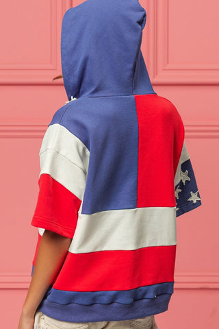 American Flag Theme Hoodie - American Flag Theme Hoodie - Hoodies For All Kind -  - All Female Kind - Trendsi - Hoodies For All Kind - 100100385091073 - 100100385091073