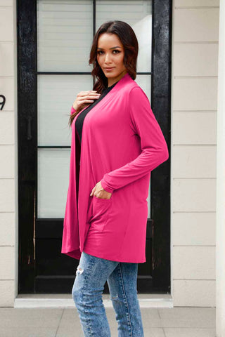  Full Size Open Front Long Sleeve Cardigan with Pockets - null - All Female Kind - Trendsi - Hoodies For All Kind - 100101779164382 - 100101779164382