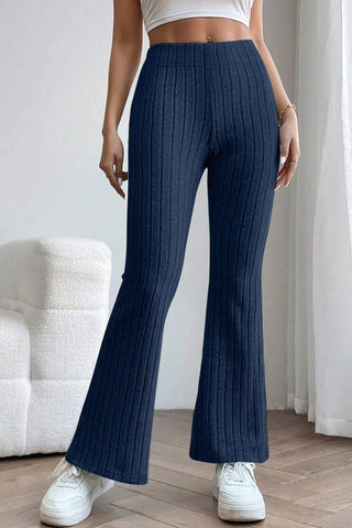  Full Size Ribbed High Waist Flare Pants - null - All Female Kind - Trendsi - Hoodies For All Kind - 100100602041358 - 100100602041358