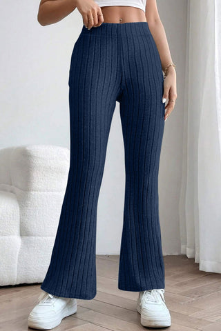  Full Size Ribbed High Waist Flare Pants - null - All Female Kind - Trendsi - Hoodies For All Kind - 100100602041358 - 100100602041358