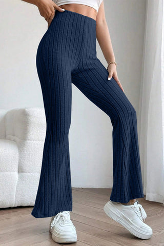  Full Size Ribbed High Waist Flare Pants - null - All Female Kind - Trendsi - Hoodies For All Kind - 100100602041358 - 100100602041358