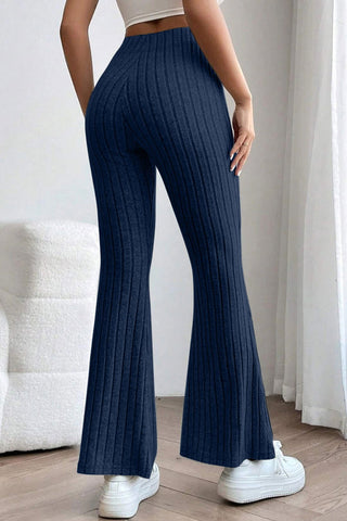  Full Size Ribbed High Waist Flare Pants - null - All Female Kind - Trendsi - Hoodies For All Kind - 100100602041358 - 100100602041358