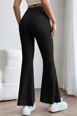  Full Size Ribbed High Waist Flare Pants - null - All Female Kind - Trendsi - Hoodies For All Kind - 100100602041358 - 100100602041358