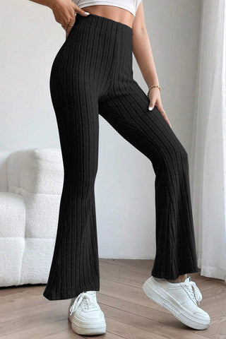  Full Size Ribbed High Waist Flare Pants - null - All Female Kind - Trendsi - Hoodies For All Kind - 100100602041358 - 100100602041358