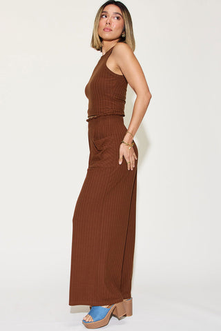  Full Size Ribbed Tank and Wide Leg Pants Set -  Full Size Ribbed Tank and Wide Leg Pants Set - Hoodies For All Kind -  - All Female Kind - Trendsi - Hoodies For All Kind - 100100451401320 - 100100451401320