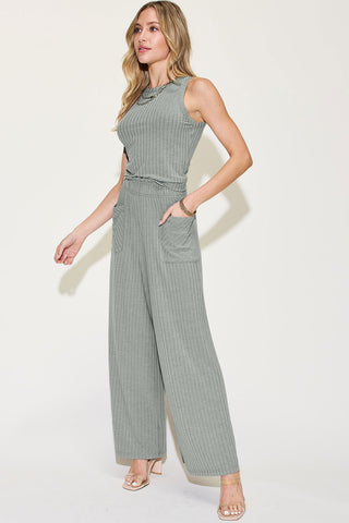  Full Size Ribbed Tank and Wide Leg Pants Set -  Full Size Ribbed Tank and Wide Leg Pants Set - Hoodies For All Kind -  - All Female Kind - Trendsi - Hoodies For All Kind - 100100451401320 - 100100451401320