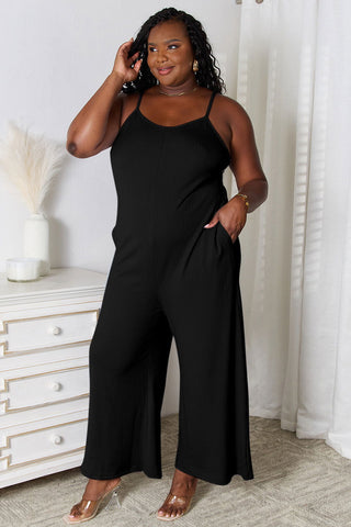  Full Size Spaghetti Strap V-Neck Jumpsuit - null - All Female Kind - Trendsi - Hoodies For All Kind - 100101242932527 - 100101242932527