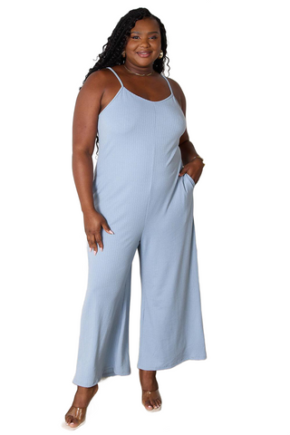 Full Size Spaghetti Strap V-Neck Jumpsuit