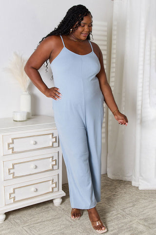  Full Size Spaghetti Strap V-Neck Jumpsuit - null - All Female Kind - Trendsi - Hoodies For All Kind - 100101242932527 - 100101242932527