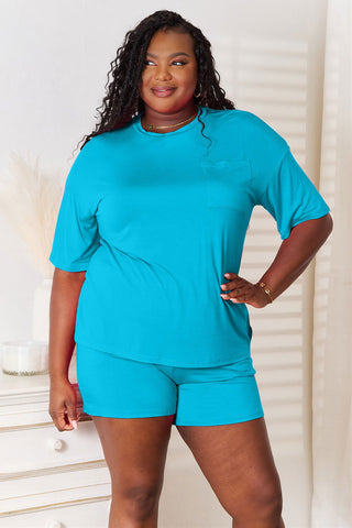  Full Size Soft Rayon Half Sleeve Top and Shorts Set - null - All Female Kind - Trendsi - Hoodies For All Kind - 100102844995028 - 100102844995028