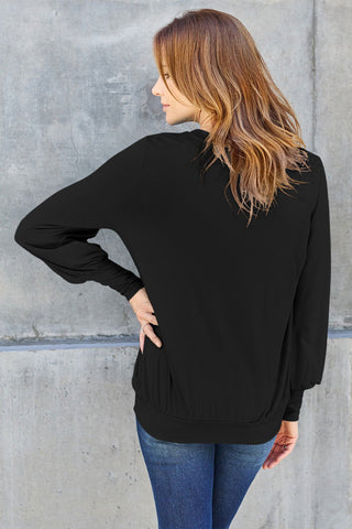  Full Size V-Neck Lantern Sleeve Top - null - All Female Kind - Trendsi - Hoodies For All Kind - 100101062161849 - 100101062161849