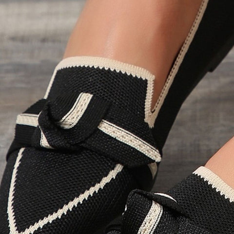 Bow Contrast Trim Point Toe Loafers - Bow Contrast Trim Point Toe Loafers - Hoodies For All Kind -  - All Female Kind - Trendsi - Hoodies For All Kind - 100600967781876 - 100600967781876