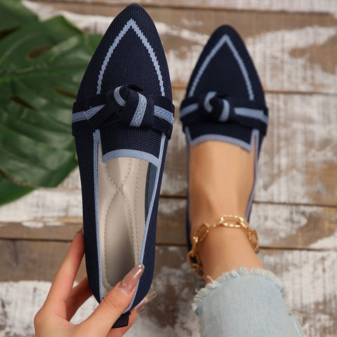 Bow Contrast Trim Point Toe Loafers - Bow Contrast Trim Point Toe Loafers - Hoodies For All Kind -  - All Female Kind - Trendsi - Hoodies For All Kind - 100600967781876 - 100600967781876