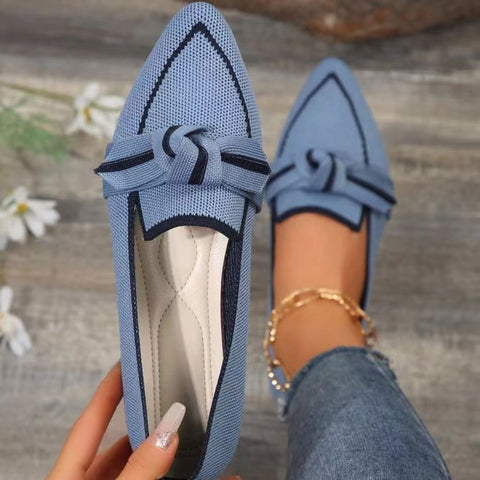 Bow Contrast Trim Point Toe Loafers - Bow Contrast Trim Point Toe Loafers - Hoodies For All Kind -  - All Female Kind - Trendsi - Hoodies For All Kind - 100600967781876 - 100600967781876