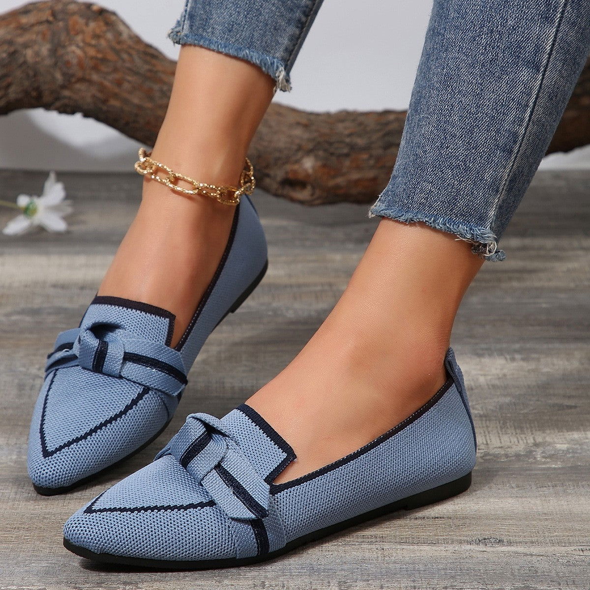 Bow Contrast Trim Point Toe Loafers - Bow Contrast Trim Point Toe Loafers - Hoodies For All Kind -  - All Female Kind - Trendsi - Hoodies For All Kind - 100600967781876 - 100600967781876