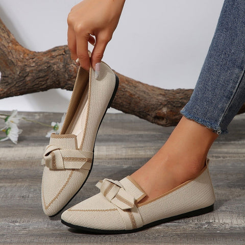 Bow Contrast Trim Point Toe Loafers - Bow Contrast Trim Point Toe Loafers - Hoodies For All Kind -  - All Female Kind - Trendsi - Hoodies For All Kind - 100600967781876 - 100600967781876