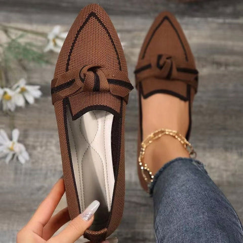 Bow Contrast Trim Point Toe Loafers - Bow Contrast Trim Point Toe Loafers - Hoodies For All Kind -  - All Female Kind - Trendsi - Hoodies For All Kind - 100600967781876 - 100600967781876