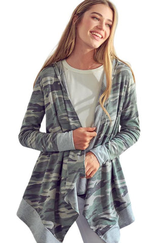 CAMOUFLAGE CASCADE CARDIGAN - CAMOUFLAGE CASCADE CARDIGAN - Hoodies For All Kind -  -  - e Luna - Hoodies For All Kind - 2000002184675 - null