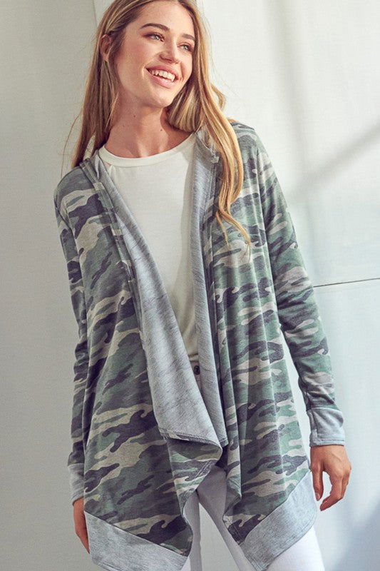 CAMOUFLAGE CASCADE CARDIGAN - CAMOUFLAGE CASCADE CARDIGAN - Hoodies For All Kind -  -  - e Luna - Hoodies For All Kind - 2000002184675 - null