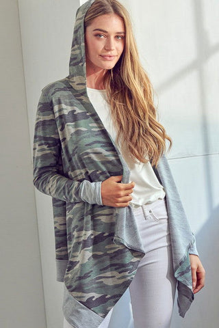 CAMOUFLAGE CASCADE CARDIGAN - CAMOUFLAGE CASCADE CARDIGAN - Hoodies For All Kind -  -  - e Luna - Hoodies For All Kind - 2000002184675 - null