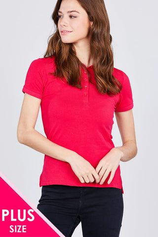 Classic Jersey Spandex Polo Top