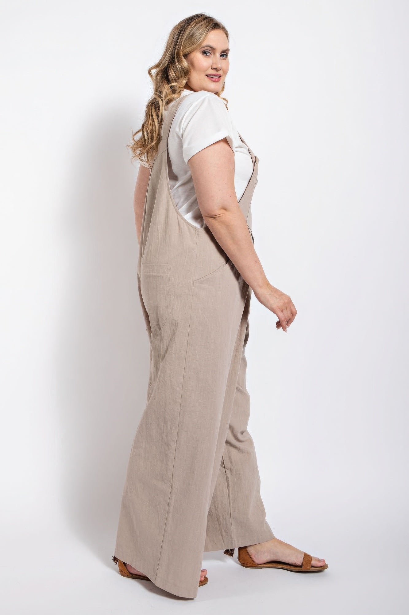 Pin tuck detail overall with side pockets