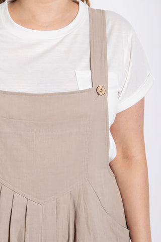 Pin tuck detail overall with side pockets