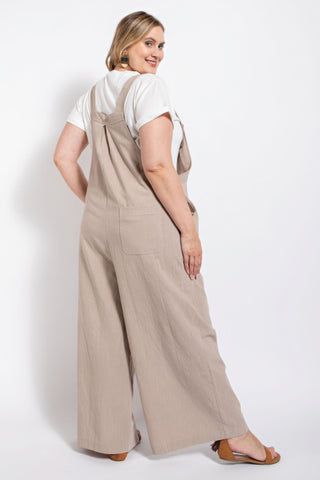 Pin tuck detail overall with side pockets