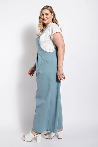 Pin tuck detail overall with side pockets