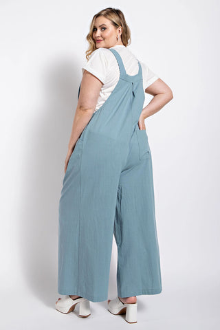 Pin tuck detail overall with side pockets