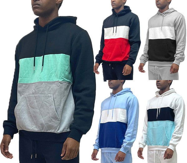 COLOR BLOCK PULLOVER HOODIE - COLOR BLOCK PULLOVER HOODIE - Hoodies For All Kind -  -  - WEIV - Hoodies For All Kind - 2000000553843 - null