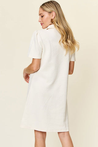  Full Size Texture Collared Neck Short Sleeve Dress -  Full Size Texture Collared Neck Short Sleeve Dress - Hoodies For All Kind -  - All Female Kind - Trendsi - Hoodies For All Kind - 100100029694914 - 100100029694914