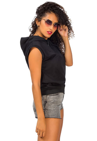 Solid Cap Sleeve Hoodie Hoodies For All Kind