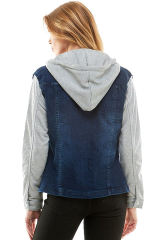 Spandex Denim Fleece Hoodies For All Kind