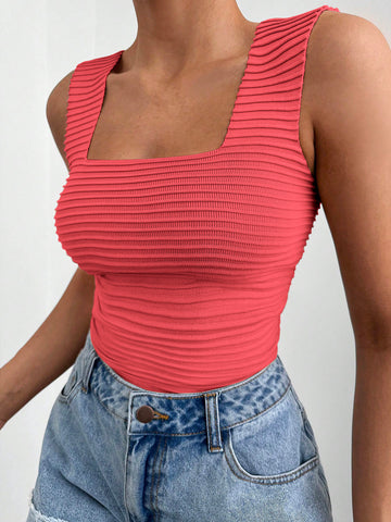 Square Neck Wide Strap Tank - Square Neck Wide Strap Tank - Hoodies For All Kind -  - All Female Kind - Trendsi - Hoodies For All Kind - 100100355501838 - 100100355501838