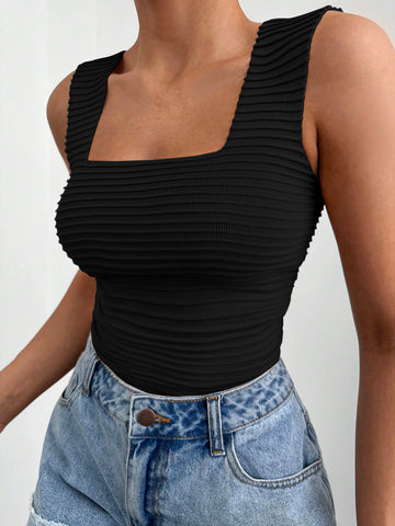 Square Neck Wide Strap Tank - Square Neck Wide Strap Tank - Hoodies For All Kind -  - All Female Kind - Trendsi - Hoodies For All Kind - 100100355501838 - 100100355501838